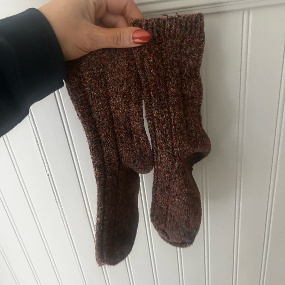 Brown Flecked Knit Heavyweight Camp Socks